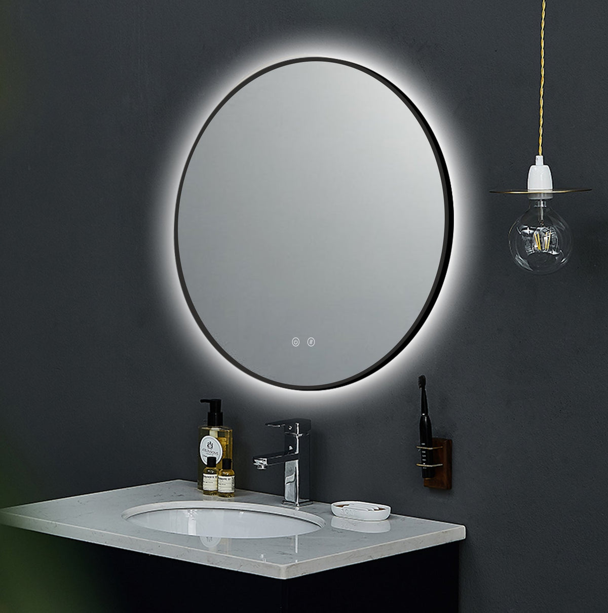 ARES Black LED Mirror
