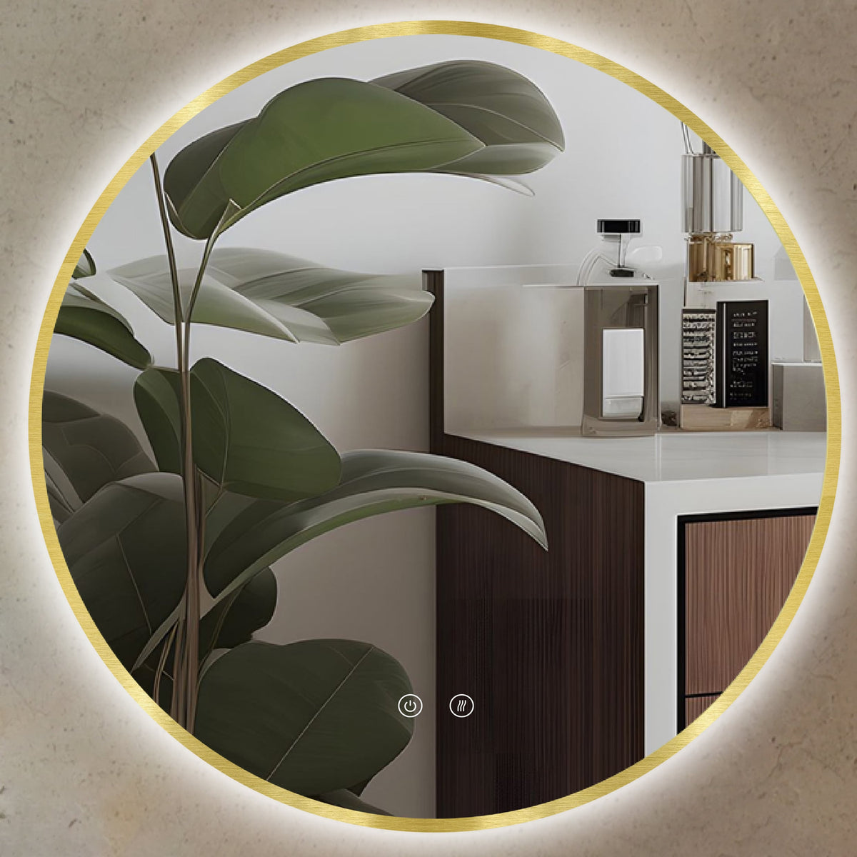 ARES Gold LED Mirror