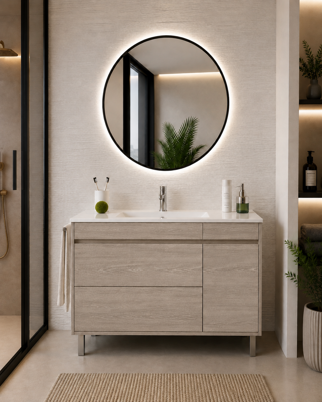 CAPRERA bathroom vanity in Smoky Oak