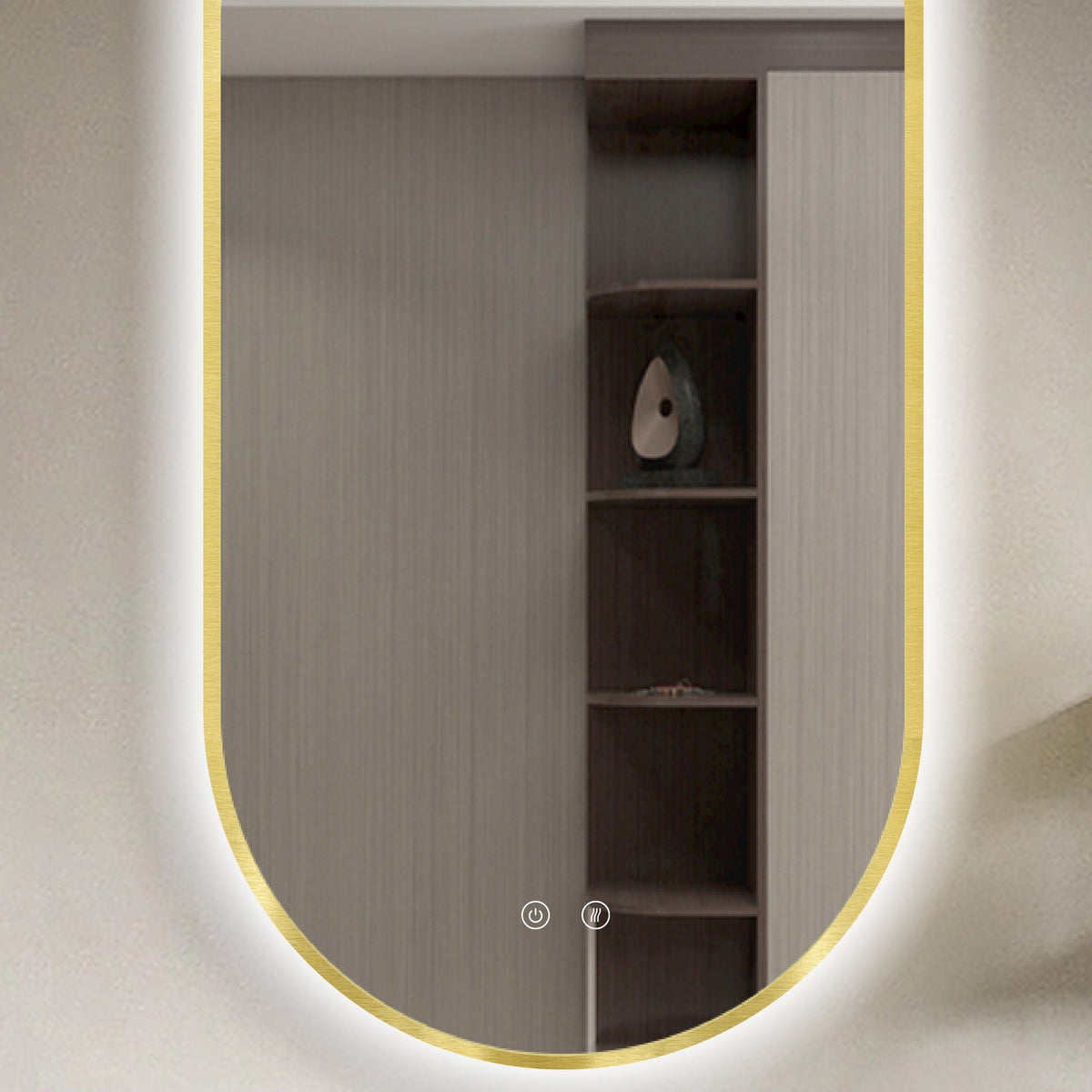 SELENE Gold & Black LED Mirror