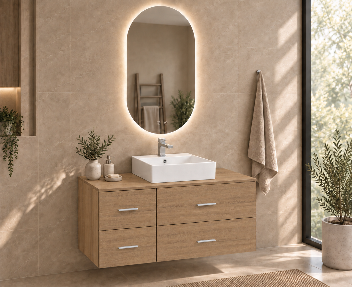 PAROS bathroom vanity in Estepa with Libra washbasin